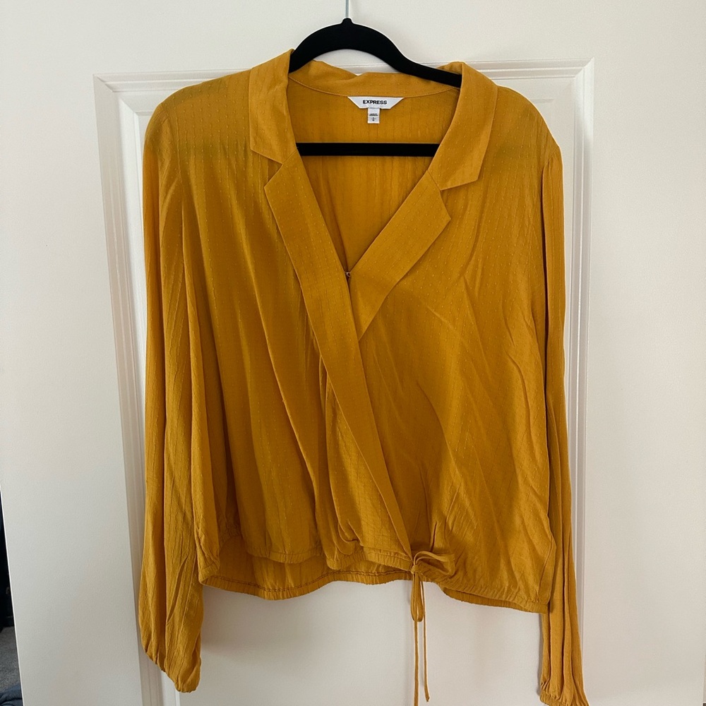Express Collared Yellow Blouse